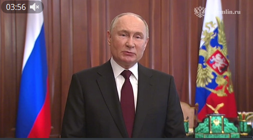 Обращение Президента страны Владимира Владимировича Путина к гражданам России.